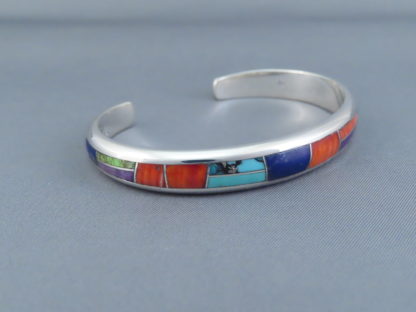Inlaid Multi-Color Cuff Bracelet (more narrow)