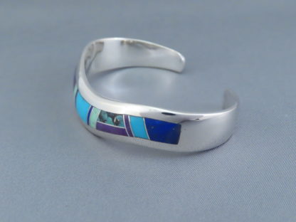 Inlaid Multi-Stone Cuff Bracelet