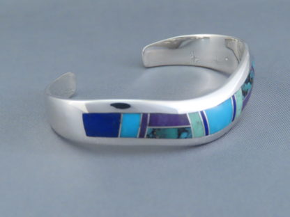 Inlaid Multi-Stone Cuff Bracelet