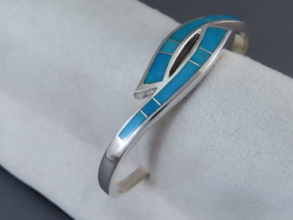 Cuff Bracelet with Turquoise Inlay