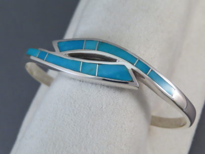 Cuff Bracelet with Turquoise Inlay