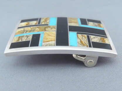 Multi-Stone Inlay Belt Buckle featuring Turquoise