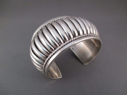 Wider Sterling Silver Cuff Bracelet by artist Tom Charlie