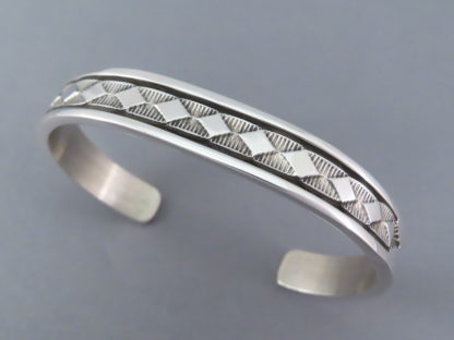 Large Sterling Silver Cuff Bracelet by Bruce Morgan