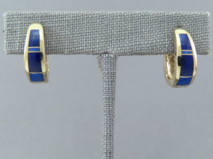 Lapis & 14kt Gold Earrings – Lapis Inlay
