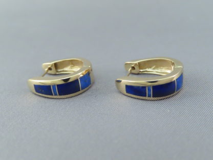 Lapis & 14kt Gold Earrings – Lapis Inlay