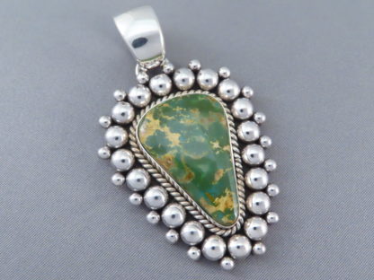 Royston Turquoise and Sterling Silver Pendant by Navajo Artie Yellowhorse