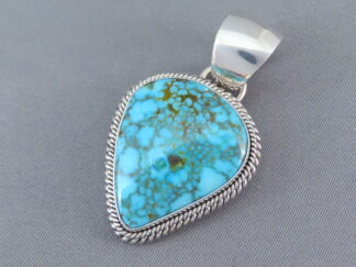 Buy Native American Jewelry - Pendant with Kingman Turquoise by Navajo Indian jeweler, Artie Yellowhorse $385- FOR SALE