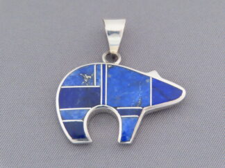 BEAR Pendant with Lapis Inlay (mid-size)