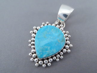 Buy Artie Yellowhorse Jewelry - Candelaria Turquoise Pendant by Native American jeweler, Artie Yellowhorse FOR SALE $495-