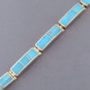 14kt Gold & Turquoise Inlay Link Bracelet (Wider)