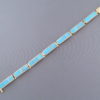 14kt Gold & Turquoise Inlay Link Bracelet (Wider)
