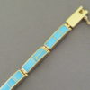 14kt Gold & Turquoise Inlay Link Bracelet (Wider)