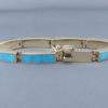 14kt Gold & Turquoise Inlay Link Bracelet (Wider)