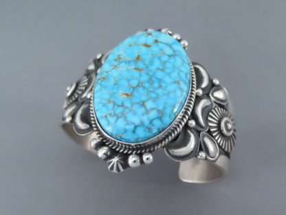 Sterling Silver & Kingman Turquoise Bracelet by Derrick Gordon