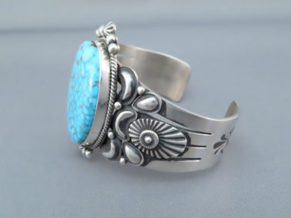 Sterling Silver & Kingman Turquoise Bracelet by Derrick Gordon