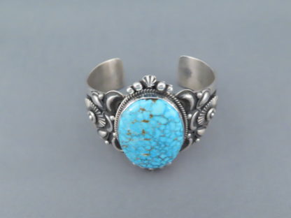 Sterling Silver & Kingman Turquoise Bracelet by Derrick Gordon