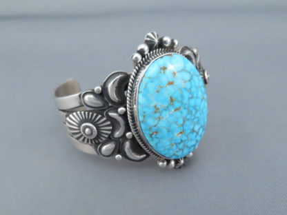 Sterling Silver & Kingman Turquoise Bracelet by Derrick Gordon