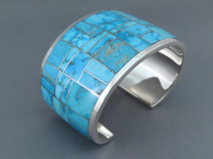 Turquoise Inlay Bracelet Cuff (Wide)