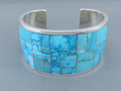 Turquoise Inlay Bracelet Cuff (Wide)