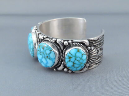 Five-Stone Turquoise Cuff Bracelet (Kingman Turquoise)