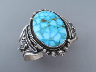 Turquoise Cuff Bracelet by Aaron Toadlena (Kingman Turquoise)