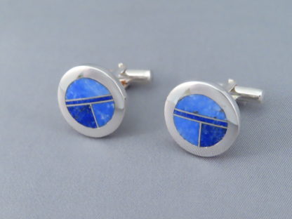 Cufflinks with Lapis Inlay