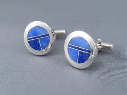 Cufflinks with Lapis Inlay