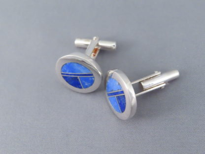 Cufflinks with Lapis Inlay