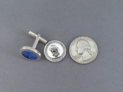 Cufflinks with Lapis Inlay