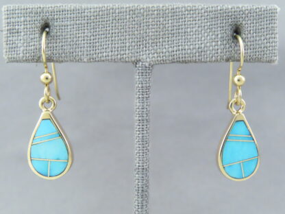 Gold & Turquoise Inlay Earrings
