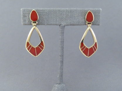 Coral & Gold Earrings