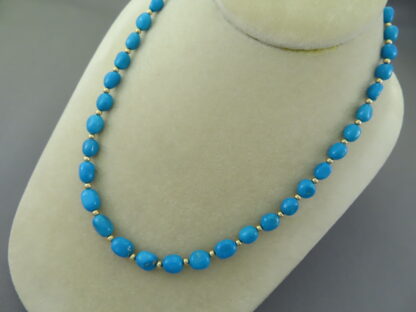 Sleeping Beauty Turquoise & 14kt Gold Bead Necklace