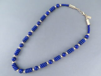 Elegant Lapis & Gold Necklace by Native American (Navajo) jewelry artist, Desiree Yellowhorse $2,200- FOR SALE