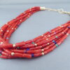 Coral & 14kt Gold Necklace by Desiree Yellowhorse