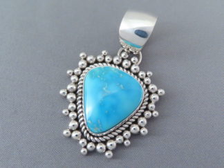 Turquoise Jewelry - Blue Ridge Turquoise Slider Pendant by Native American Indian jeweler, Artie Yellowhorse $535-