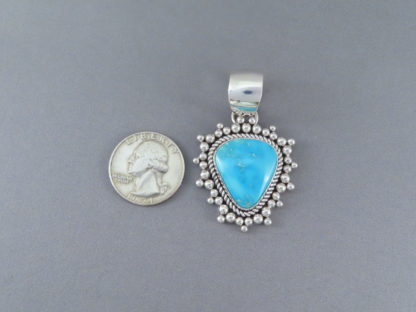 Artie Yellowhorse Blue Ridge Turquoise Pendant