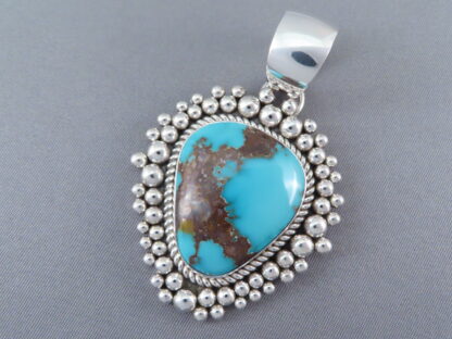 Bisbee Turquoise & Sterling Silver Pendant by Artie Yellowhorse