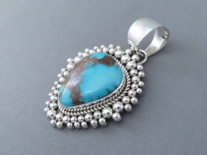 Bisbee Turquoise & Sterling Silver Pendant by Artie Yellowhorse