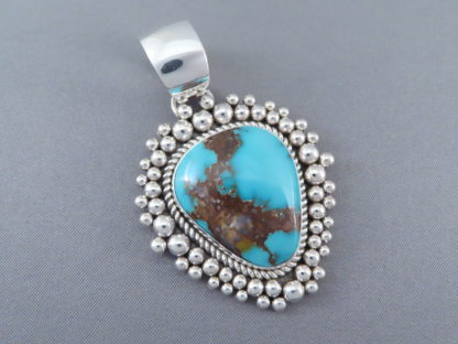 Bisbee Turquoise & Sterling Silver Pendant by Artie Yellowhorse