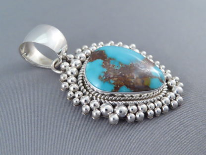 Bisbee Turquoise & Sterling Silver Pendant by Artie Yellowhorse