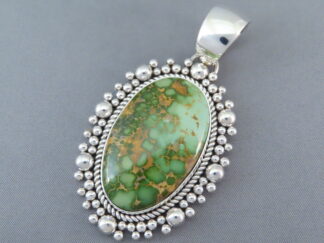 Buy Turquoise Jewelry - Emerald Valley Turquoise Pendant by Navajo jeweler, Artie Yellowhorse FOR SALE $1,200-