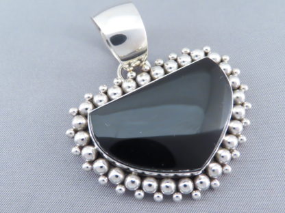 Artie Yellowhorse Onyx & Sterling Silver Pendant