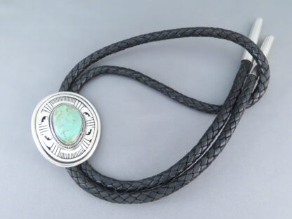 Tyrone Turquoise Bolo Tie by Leonard Nez