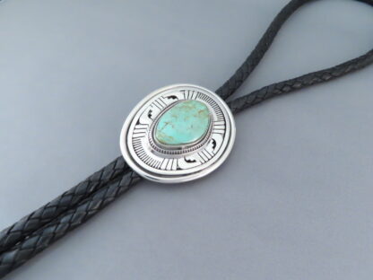Tyrone Turquoise Bolo Tie by Leonard Nez