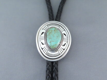 Tyrone Turquoise Bolo Tie by Leonard Nez