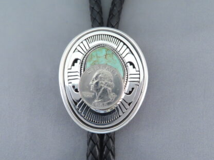 Tyrone Turquoise Bolo Tie by Leonard Nez