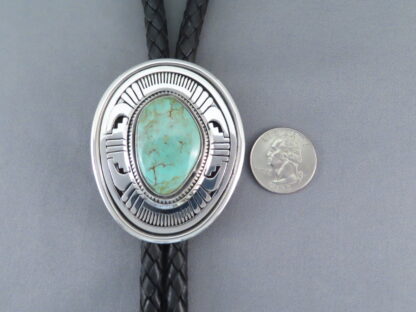 Tyrone Turquoise Bolo Tie by Leonard Nez