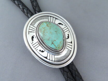 Tyrone Turquoise Bolo Tie by Leonard Nez