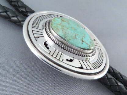 Tyrone Turquoise Bolo Tie by Leonard Nez
